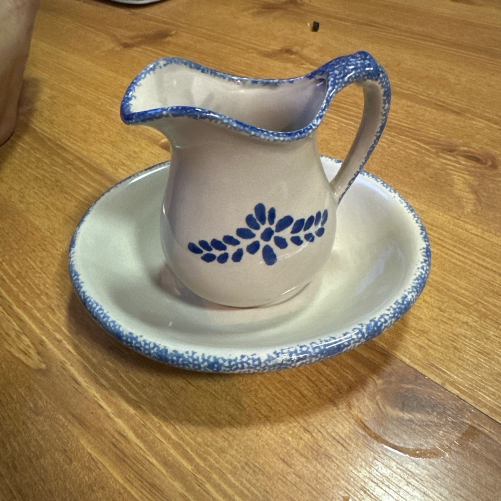 Vintage Loomco Blue Spongeware